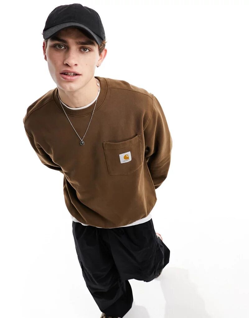 

Коричневая толстовка с нагрудным карманом Carhartt WIP
