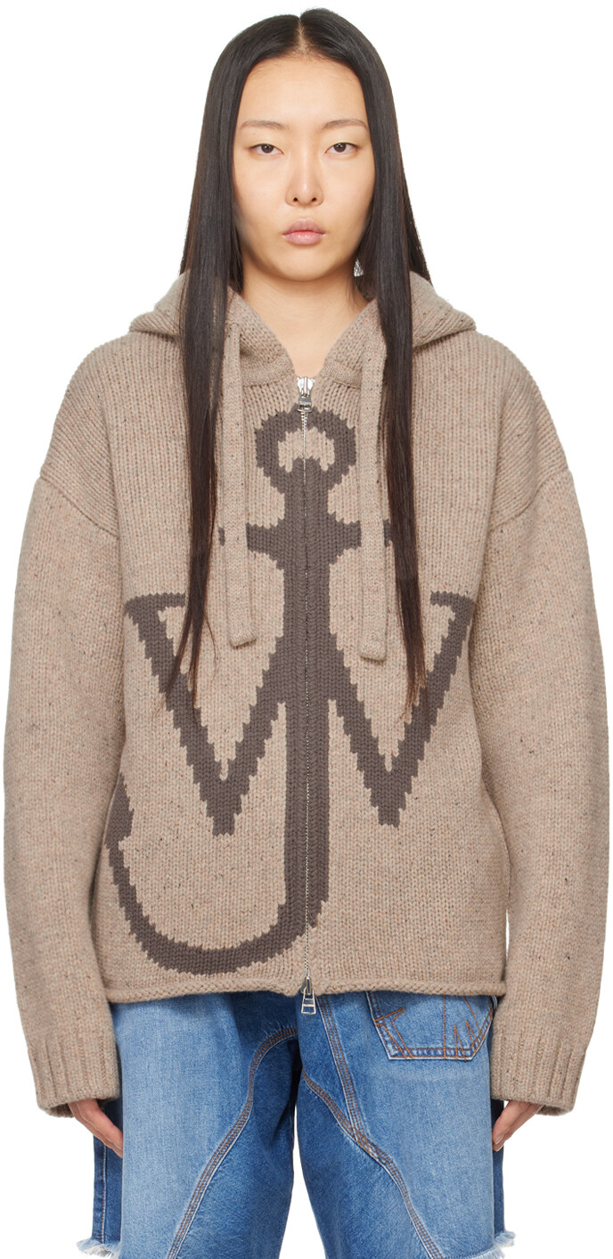 

Бежевый худи с якорем Jw Anderson, цвет Beige