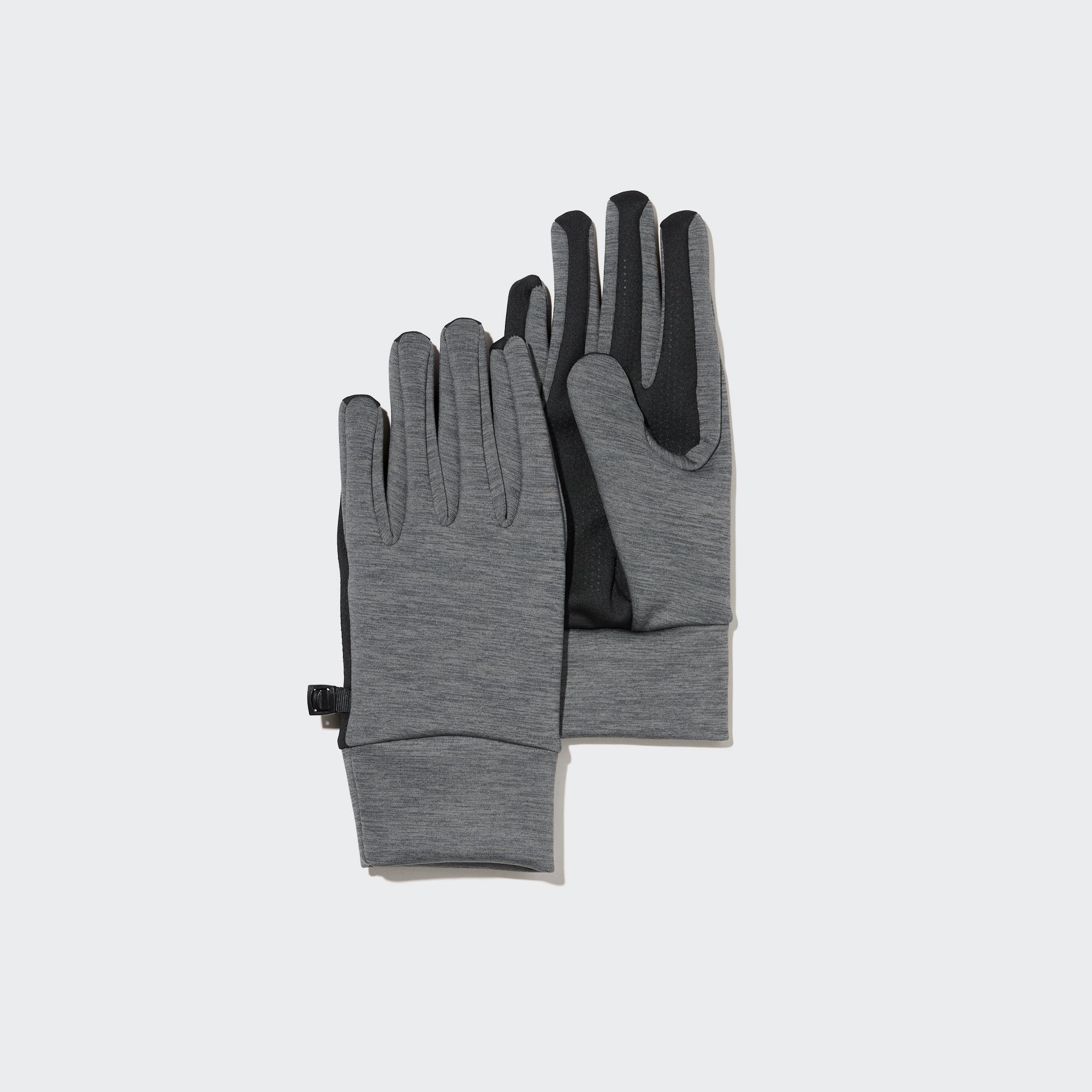 Эластичные термоперчатки на подкладке heattech UNIQLO, серый эластичные перчатки heattech на подкладке uniqlo черный
