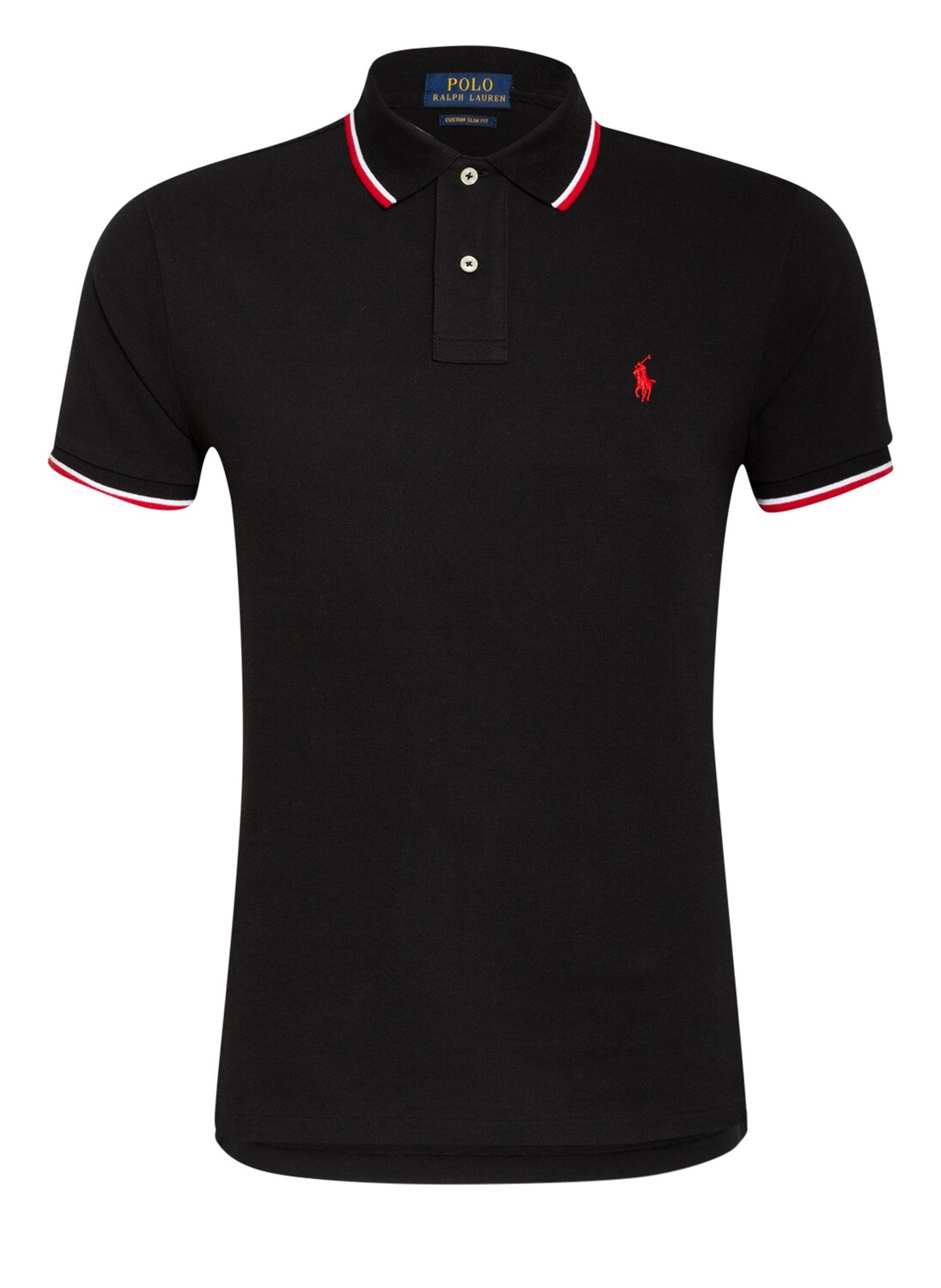 

Рубашка поло POLO RALPH LAUREN Piqué Custom Slim Fit, черный