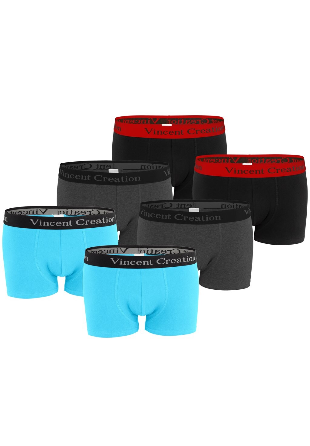 

Трусики HIPSTER 6 PACK Vincent Creation, цвет türkis anthrazit schwarz-rot