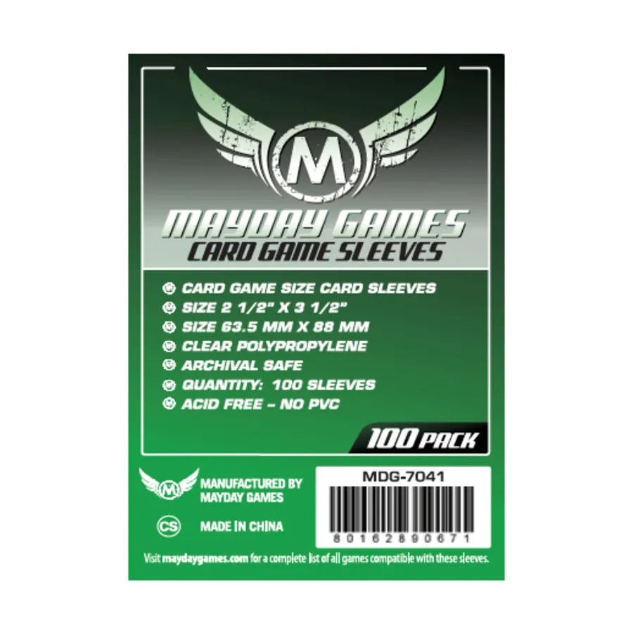 

Рукава для карточных игр (10 упаковок по 100 шт.), Board Game Sleeves (Mayday Games)