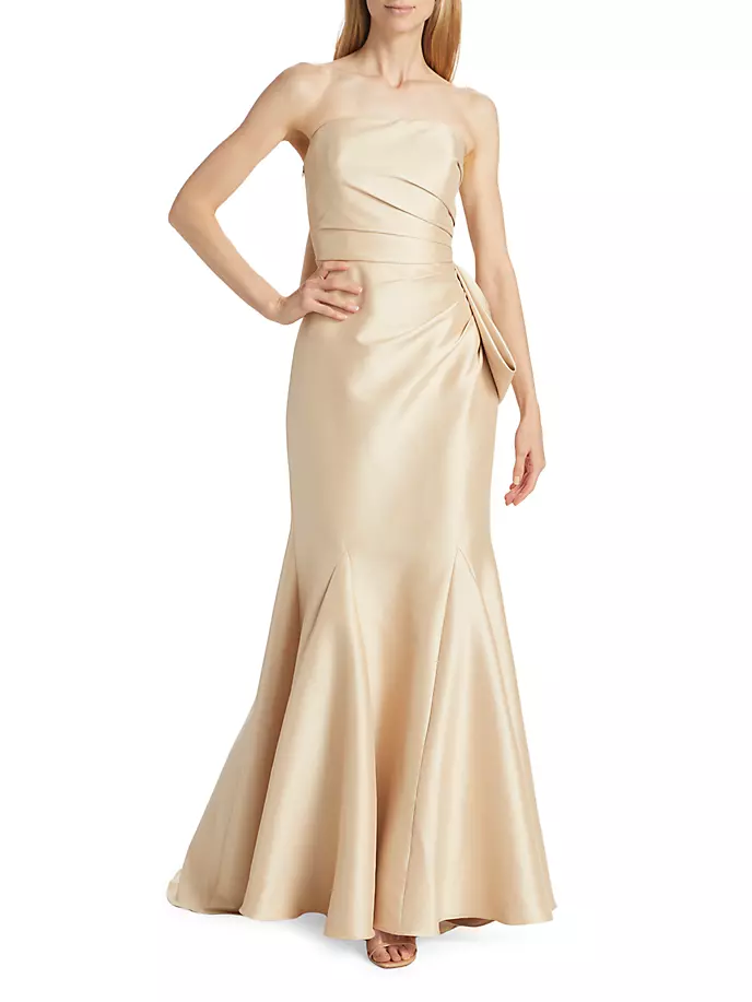 

Платье Русалка с бантом из Микадо Badgley Mischka, золото, Желтый