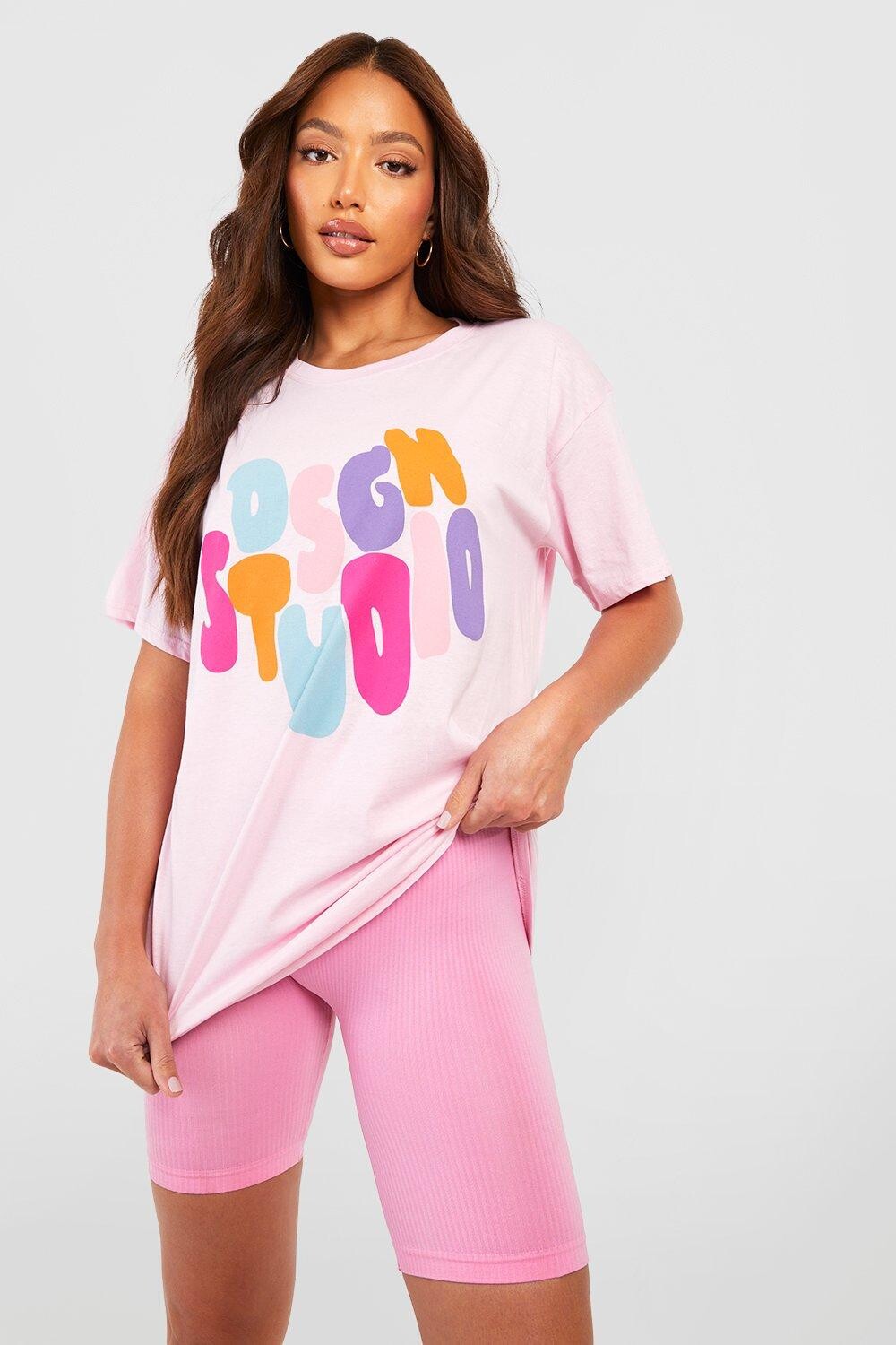 

Футболка оверсайз tall dsgn studio Boohoo, розовый