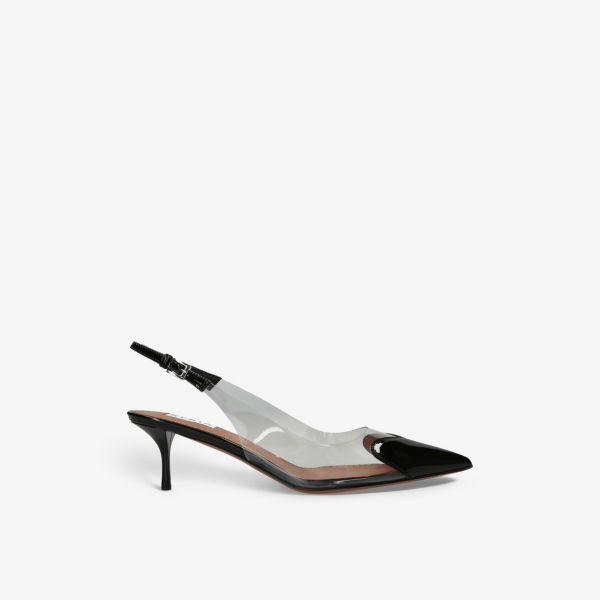 Coeur 55 лакированные туфли на каблуке с контрастной вставкой Azzedine Alaia, черный