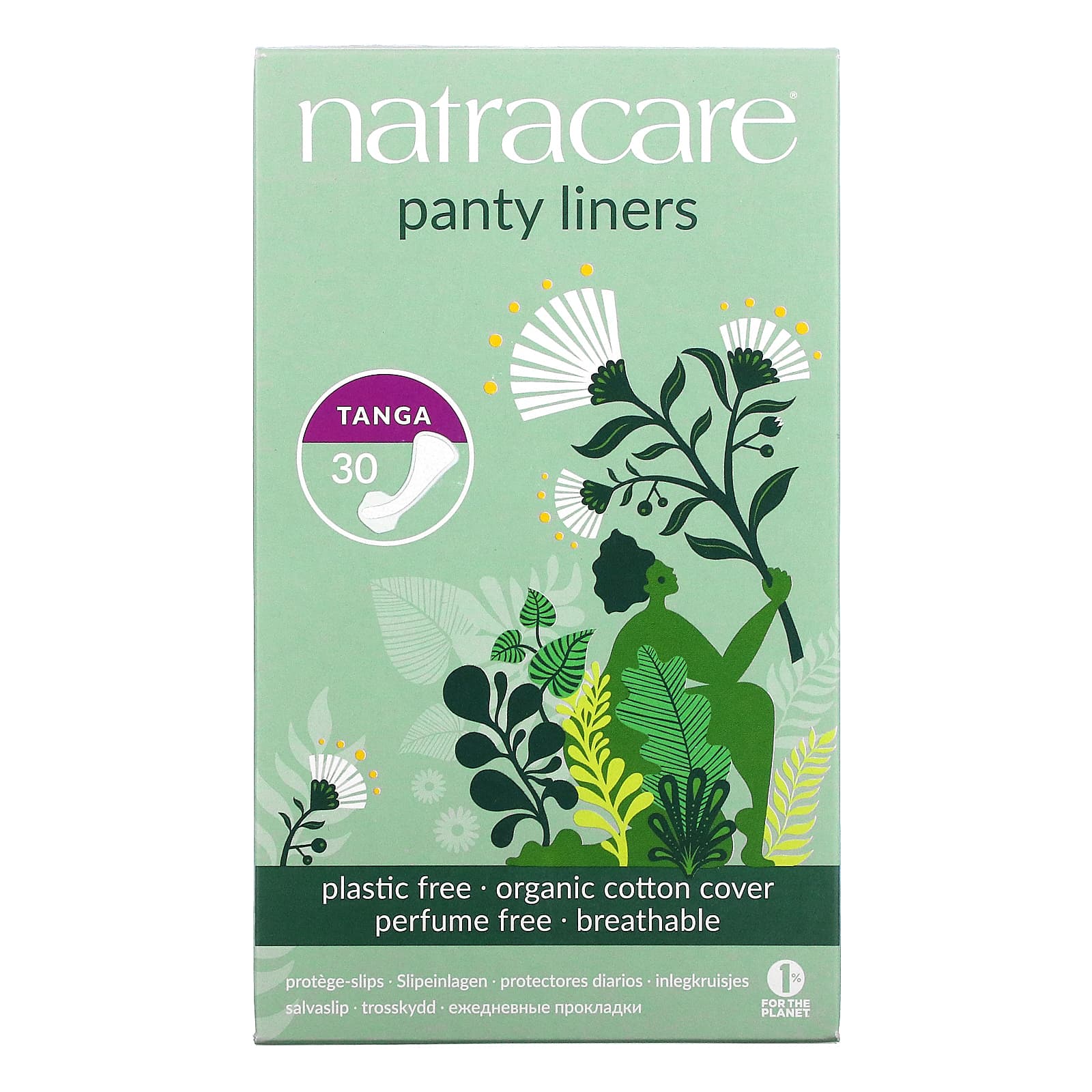 Natracare Ежедневные прокладки органический хлопок танга 30 прокладок цена и фото