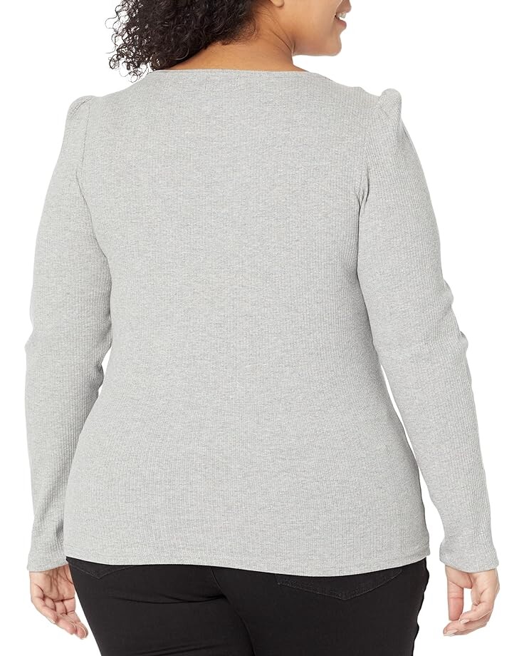 

Топ U.S. POLO ASSN. Long Sleeve Square Neck Rib Top, цвет Heather Grey
