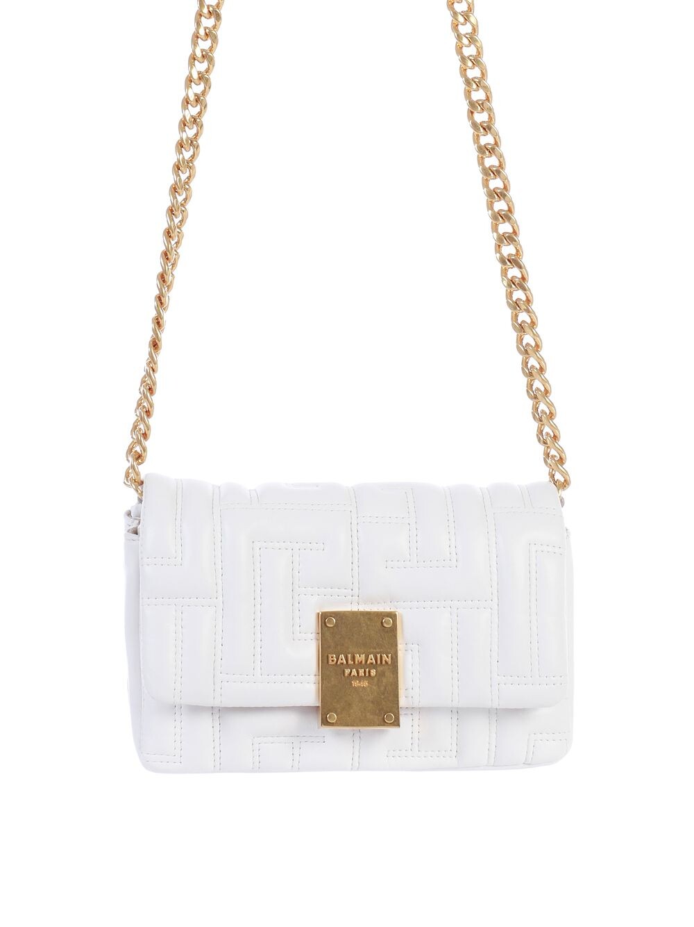 

Стеганая кожаная сумка через плечо Mini 1945 Monogram Balmain, роза