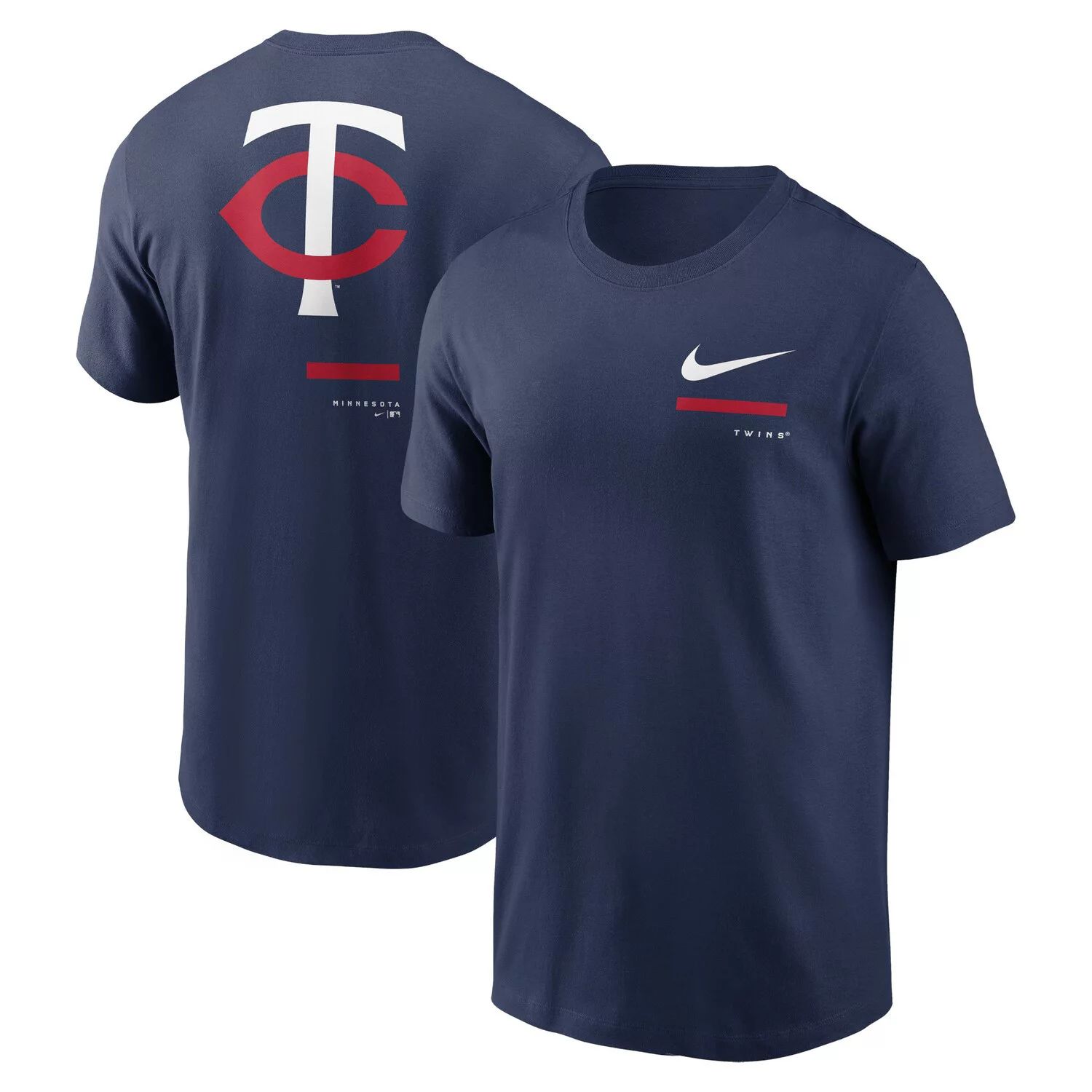 Мужская темно-синяя футболка через плечо Minnesota Twins Nike