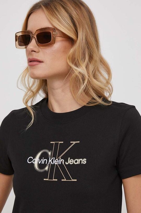 

Хлопковая футболка Calvin Klein Jeans, черный