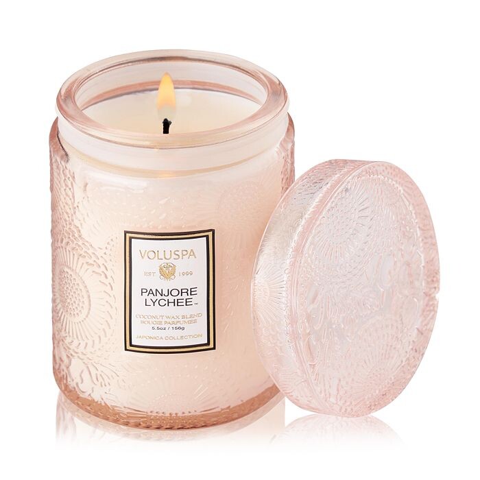 

Свеча в маленькой банке Voluspa Panjore Lychee, 5,5 унций, розовый