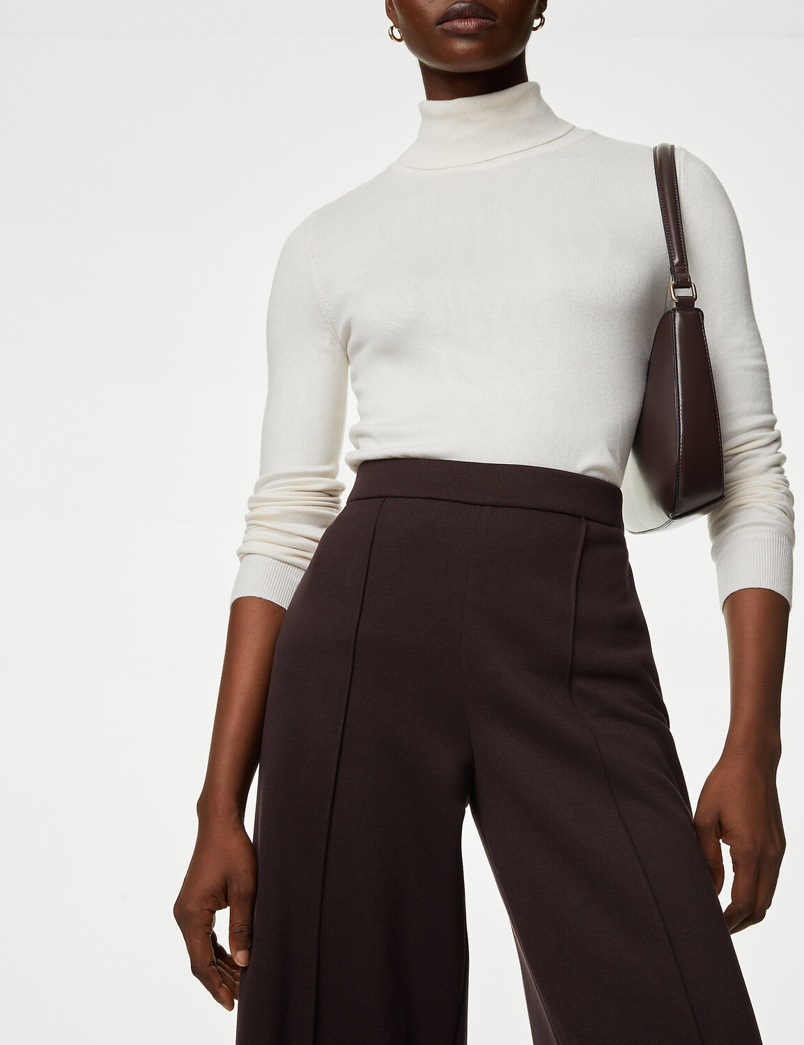 

Широкие брюки из джерси с эластичной резинкой на талии Marks & Spencer