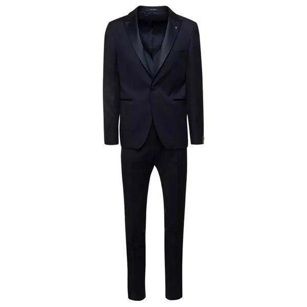 

Костюм single-breasted jacket with logo charm in woo Tagliatore, синий