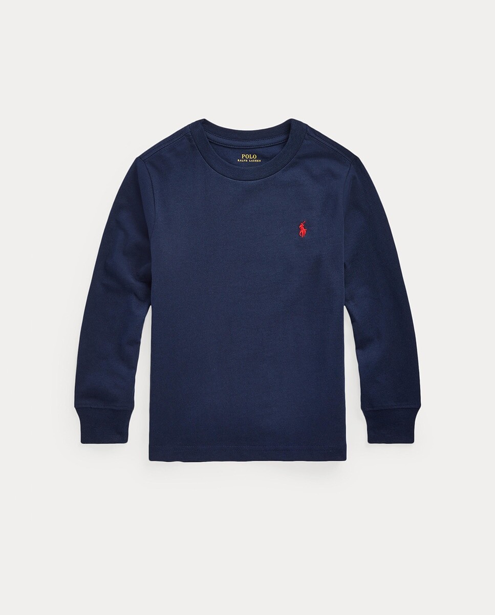 

Футболка для мальчика темно-синего цвета из 100% хлопка Polo Ralph Lauren, темно-синий