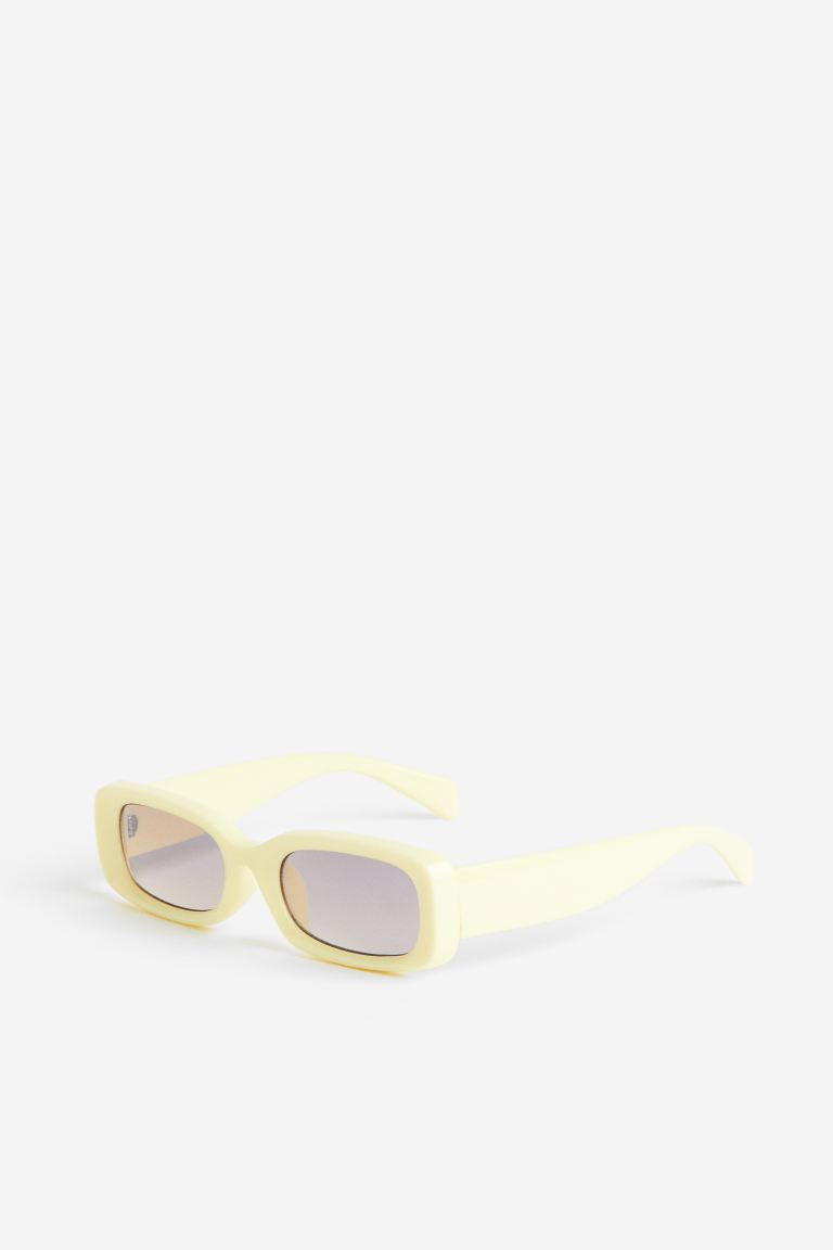 однотонные прямоугольные солнцезащитные очки sting серый Прямоугольные солнцезащитные очки H&M, желтый