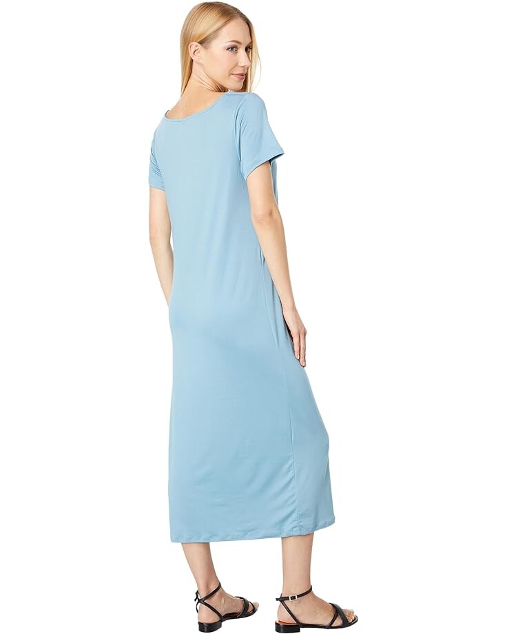 

Платье Bobeau Square Neck Short Sleeve Midi Dress, цвет Grey Blue