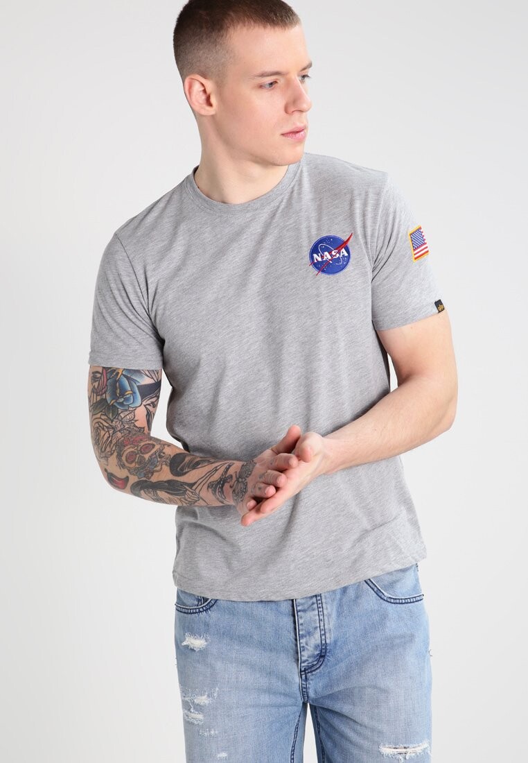 

Футболка с принтом Space Shuttle T Alpha Industries, цвет grey heather