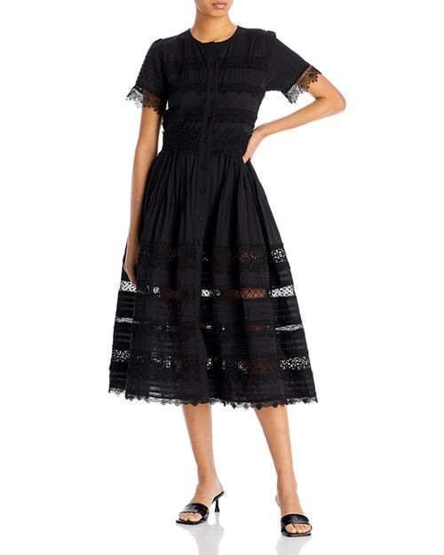 

Платье Camila с плиссированными рукавами и кружевной отделкой Waimari, цвет Black