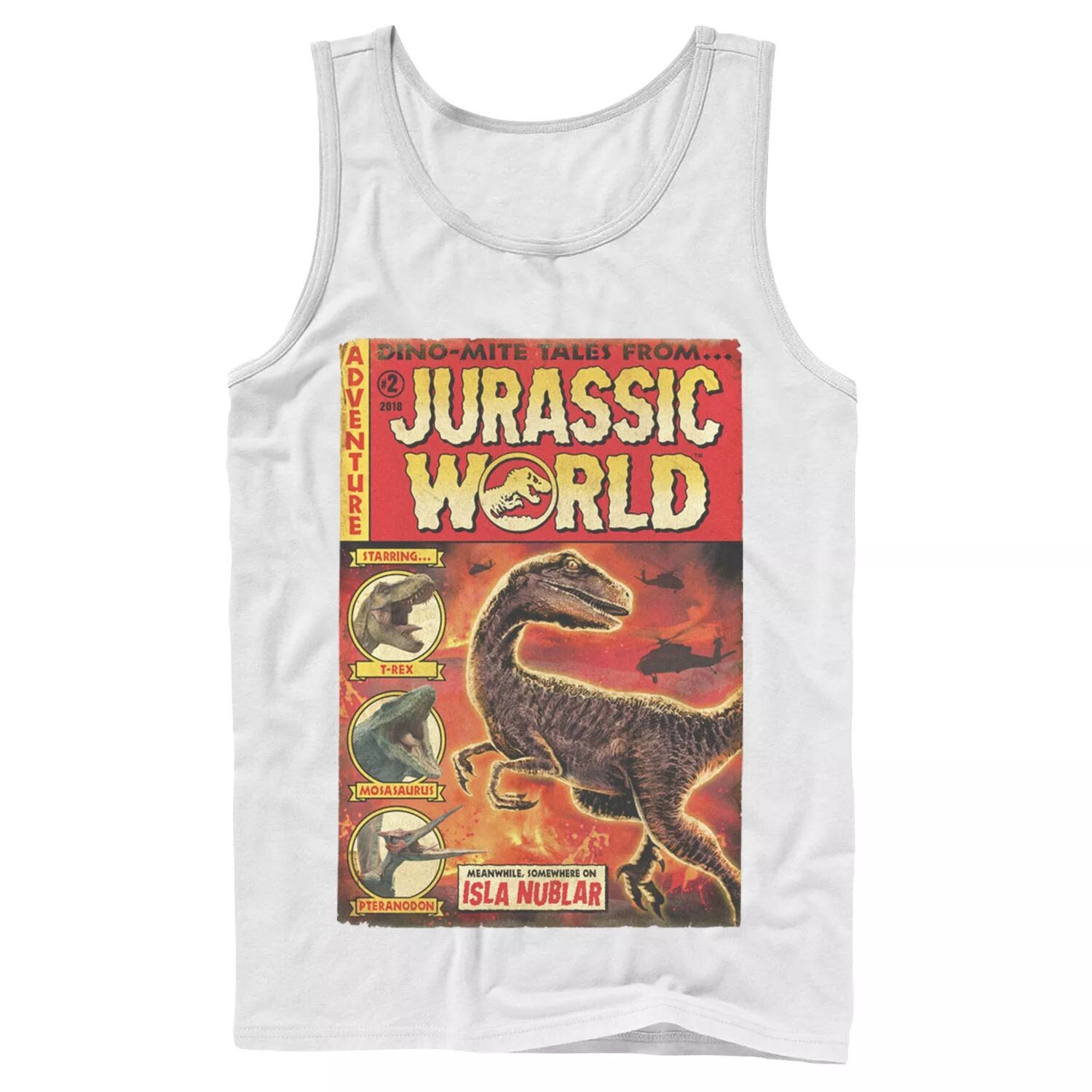 

Мужская винтажная майка Jurassic World Two Dino-Mite Tales Licensed Character