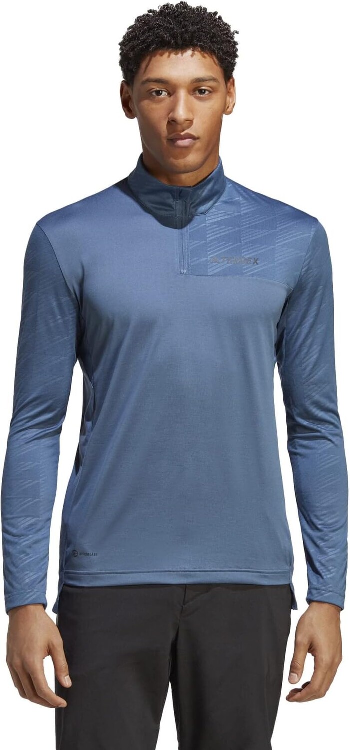 

Футболка Terrex Multi с длинными рукавами и молнией 1/2 adidas, цвет Wonder Steel