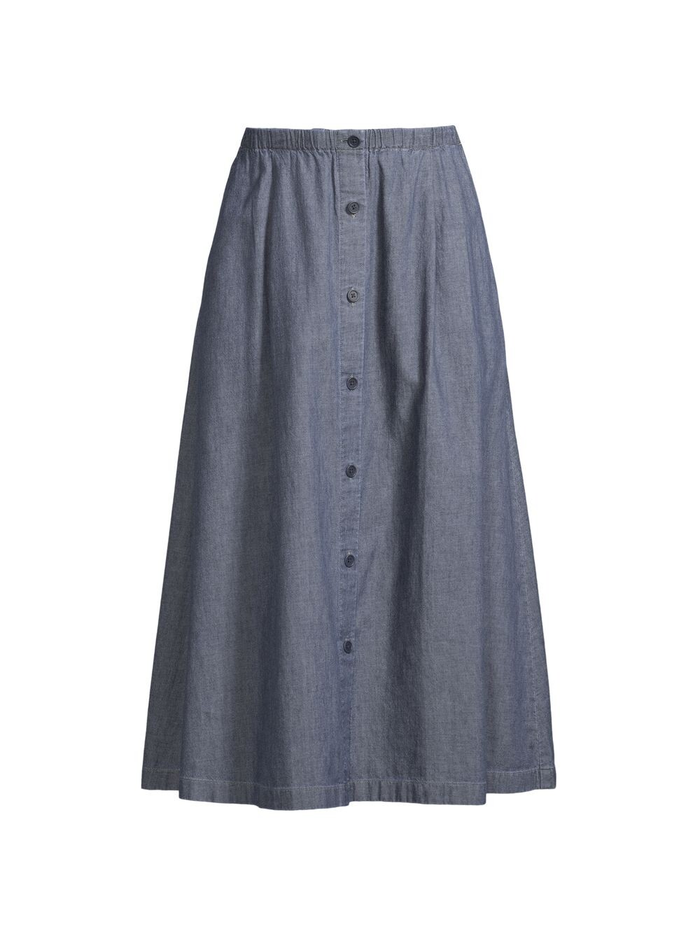 

Хлопковая юбка-трапеция Eileen Fisher, синий