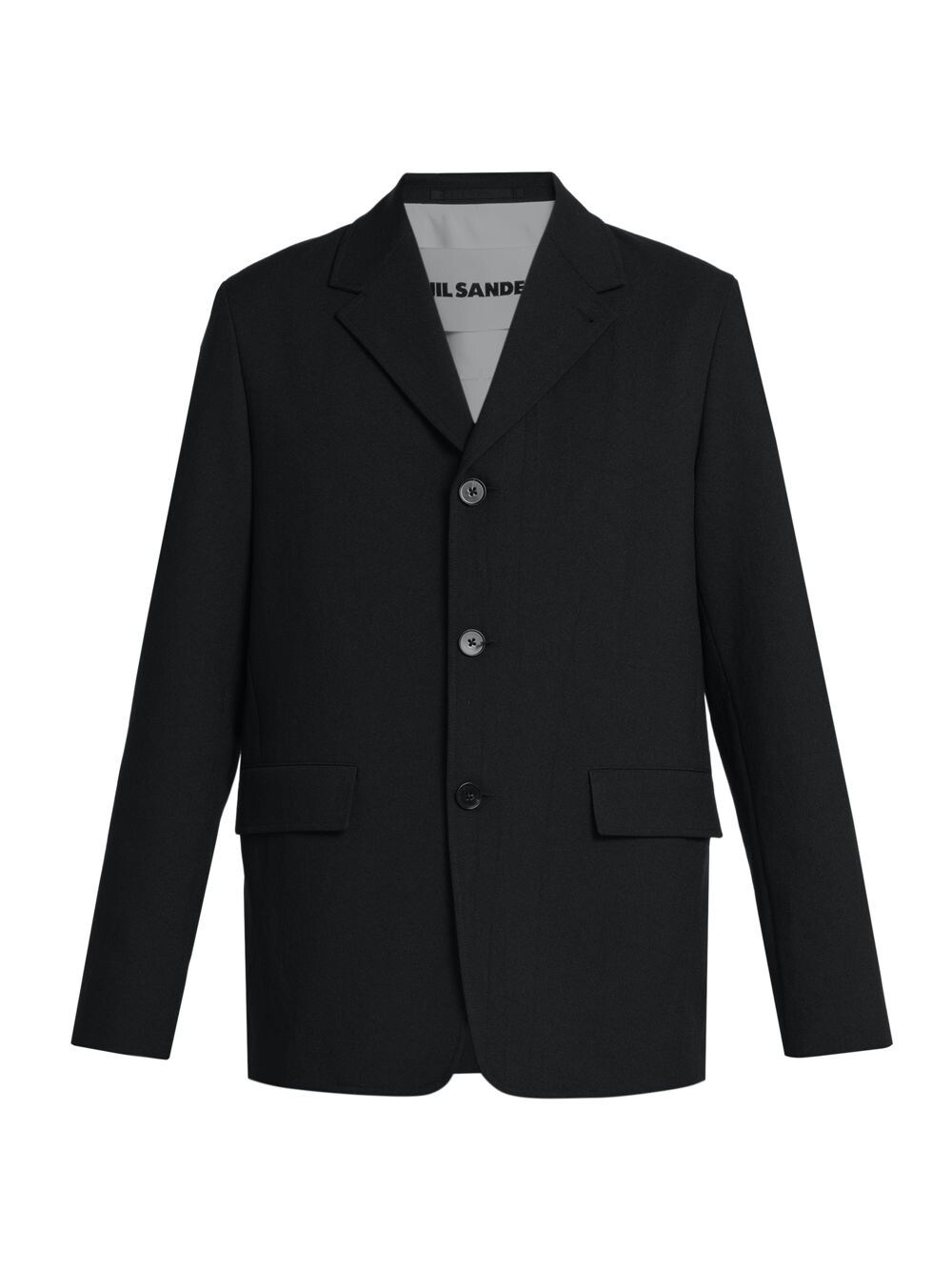 

Однобортный шерстяной жакет Jil Sander, черный
