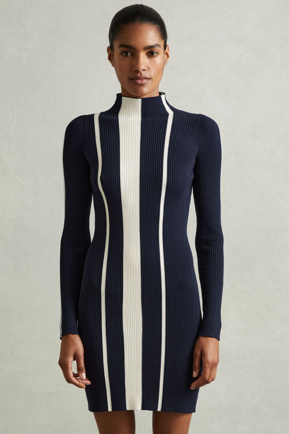 

Мини платье Kelli в рубчик и полоску Reiss, синий