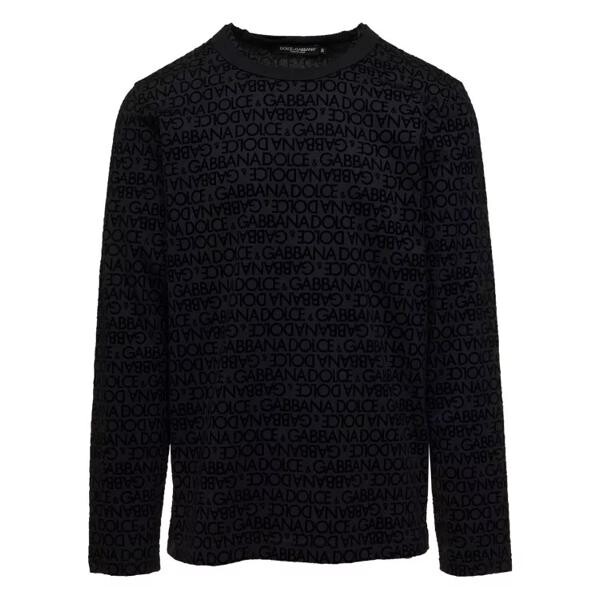 

Футболка long sleeve t-shirt with all-over logo print Dolce&Gabbana, черный