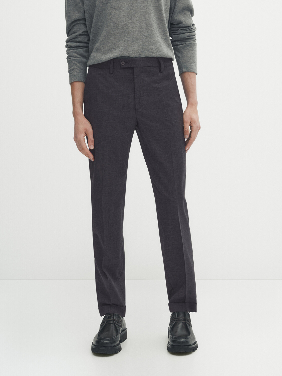 

Брюки из шерсти super 120's Massimo Dutti, серый