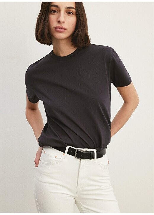 

Серая женская футболка с круглым вырезом M1600965-70087-BASIC SHORT SLEEVE T Mavi, серый