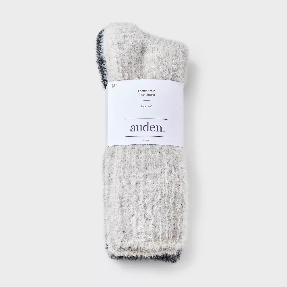 

Женские носки Feather Cozy Crew Socks, 2 пары - Auden, цвет Gray/Black