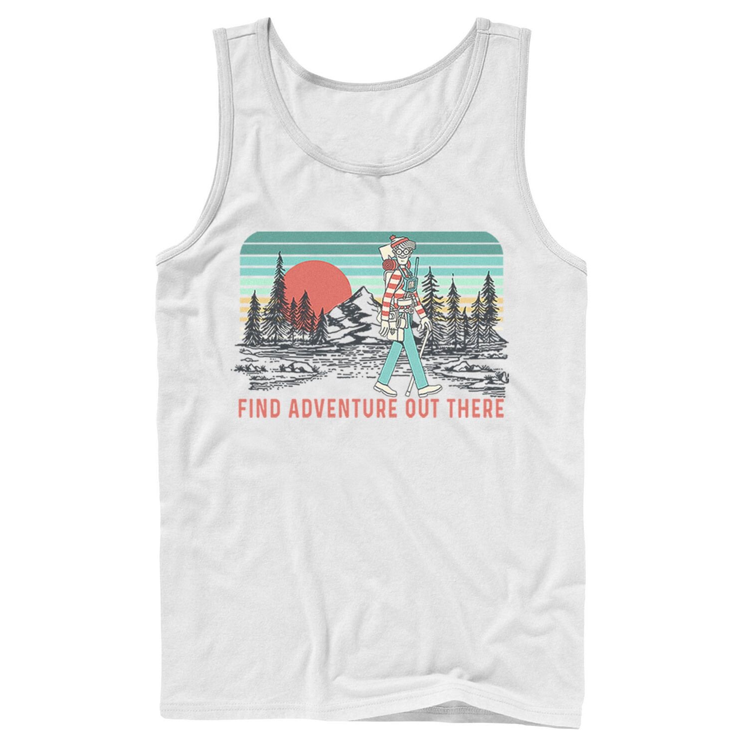 

Мужская майка Where's Waldo Find Adventure Out There Licensed Character