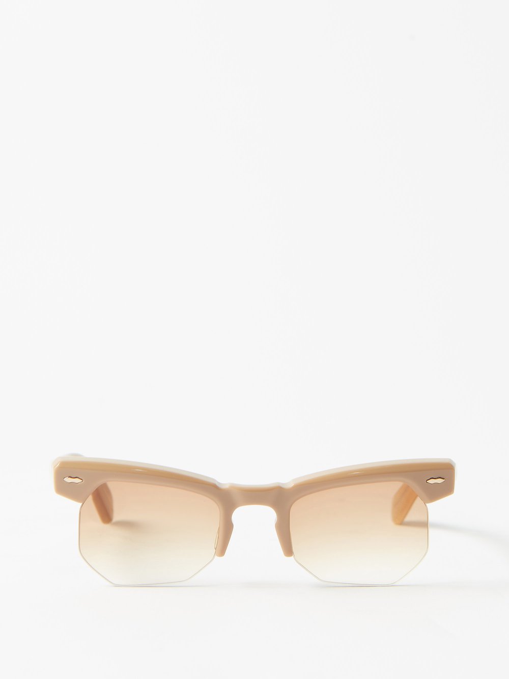 Джинсовые солнцезащитные очки в полуоправе из ацетата Jacques Marie Mage, бежевый цена и фото