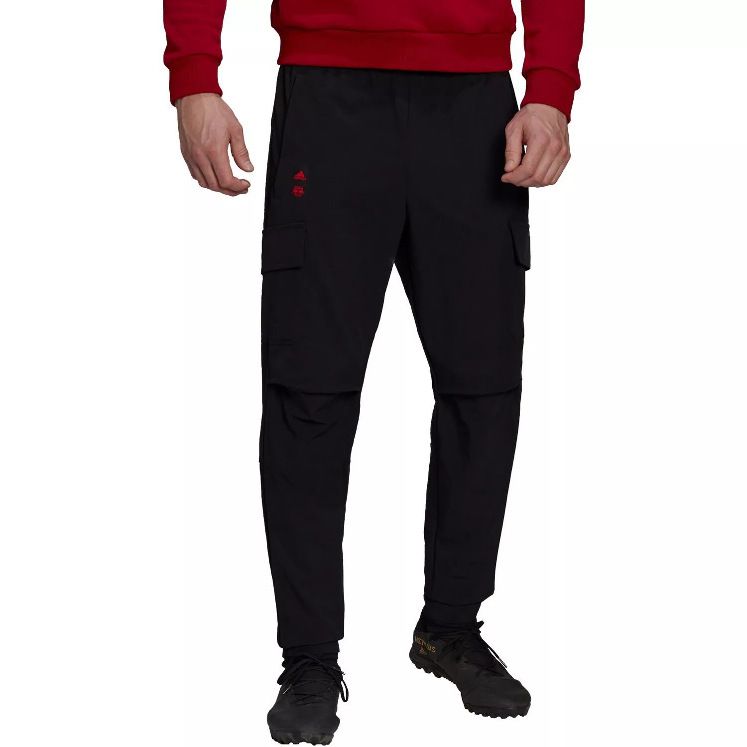 Мужские черные дорожные брюки New York Red Bulls adidas