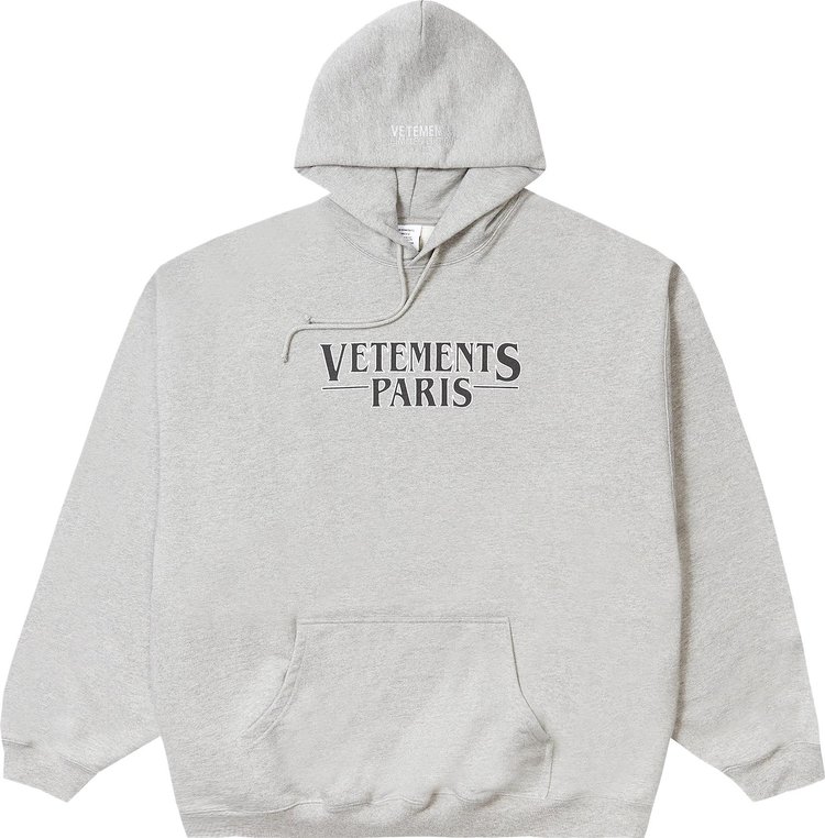 цена Худи Vetements Paris Logo 'Grey', серый