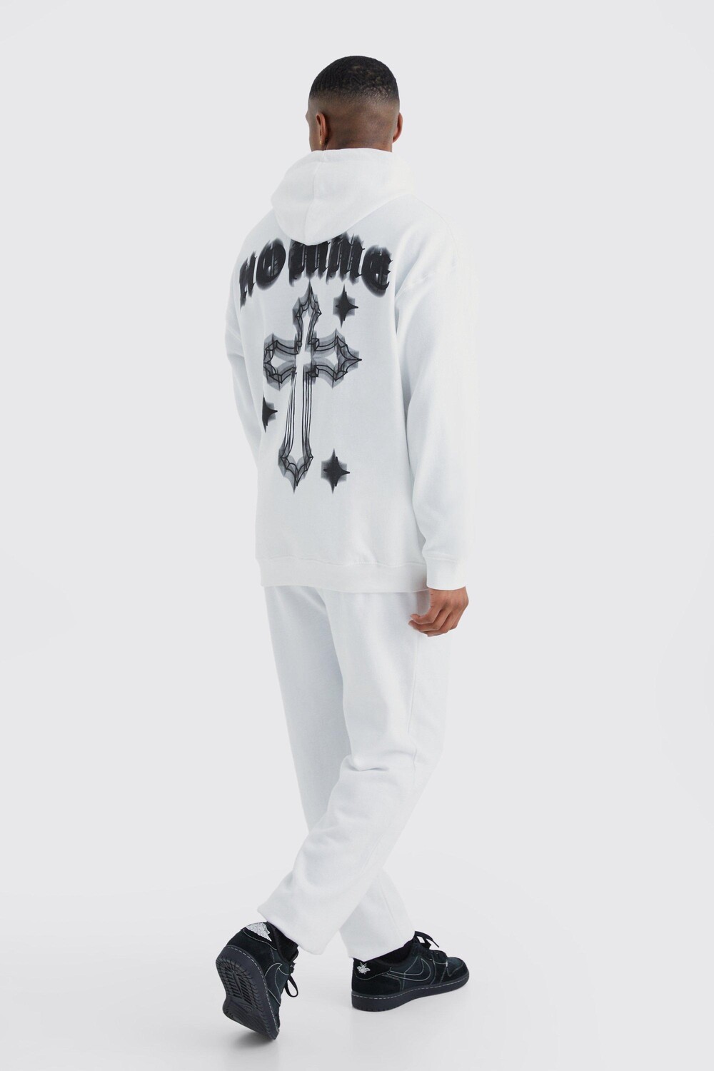 

Спортивный костюм с капюшоном homme графический Boohoo, белый