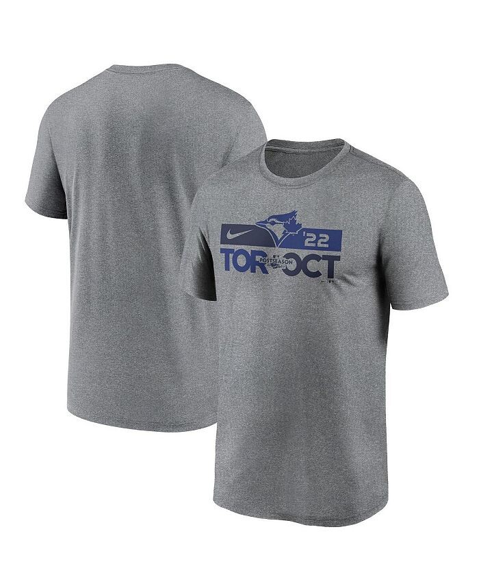 

Мужская футболка Heather Charcoal Toronto Blue Jays 2022 Post Season Nike, серый