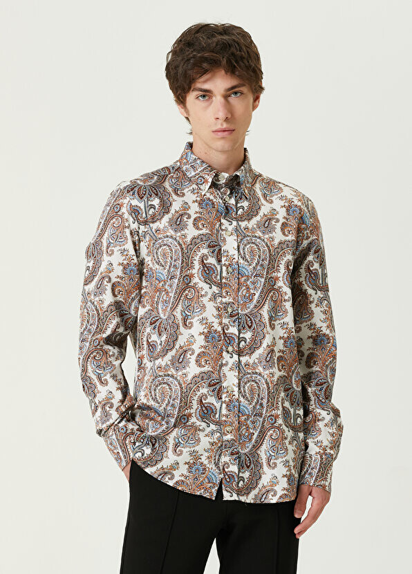 

Белая рубашка с этническим рисунком Etro
