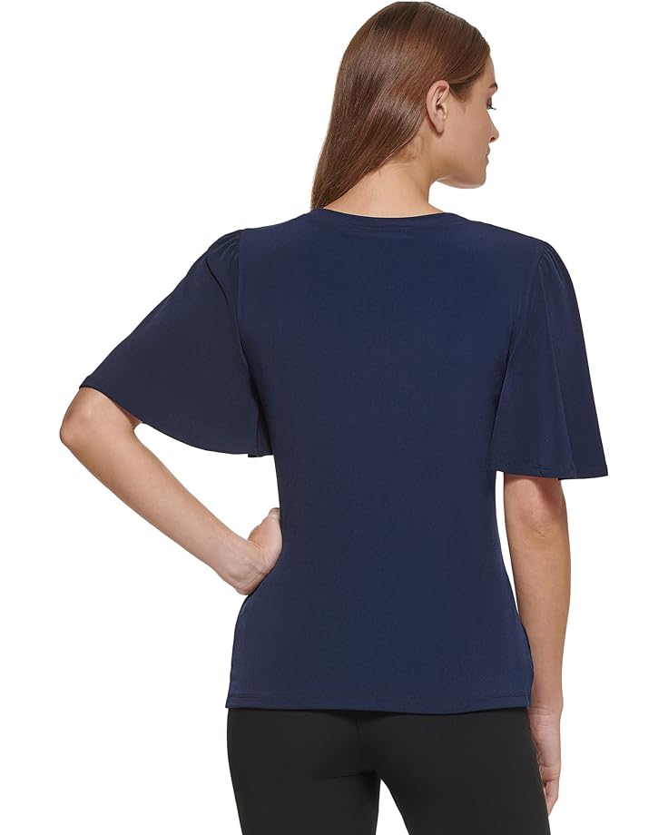 Топ DKNY Flutter Sleeve Top, цвет Classic elegant women print flutter sleeve top