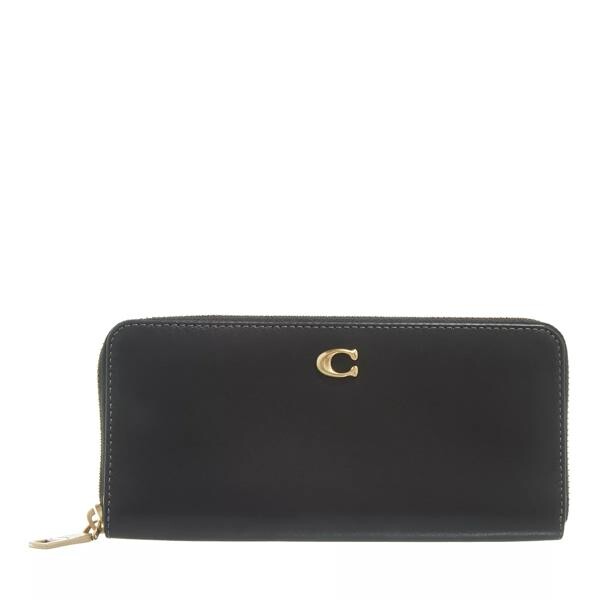 

Кошелек smooth leather slim accordion zip Coach, черный