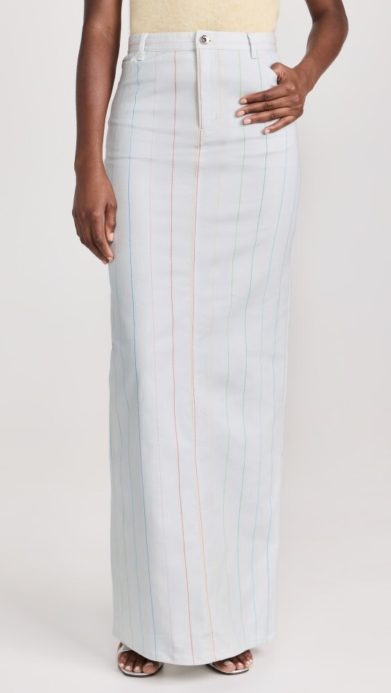 

Юбка BruceGlen Pinstripe Printed High Waist Maxi Denim, белый