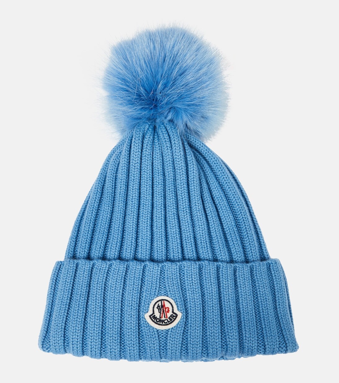 

Шерстяная шапка в рубчик Moncler, синий