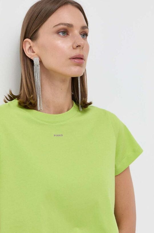 

Хлопковая футболка Pinko, зеленый