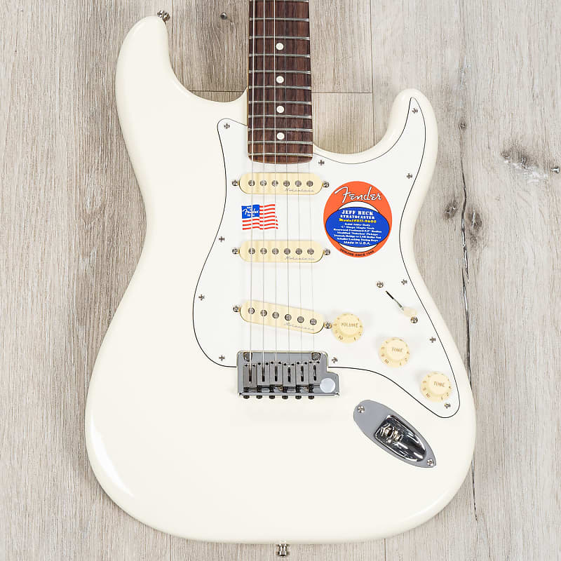 Электрогитара Fender Jeff Beck Stratocaster Guitar, Rosewood Fingerboard, Olympic White электрогитара fender johnny marr jaguar olympic white rosewood fingerboard 2024