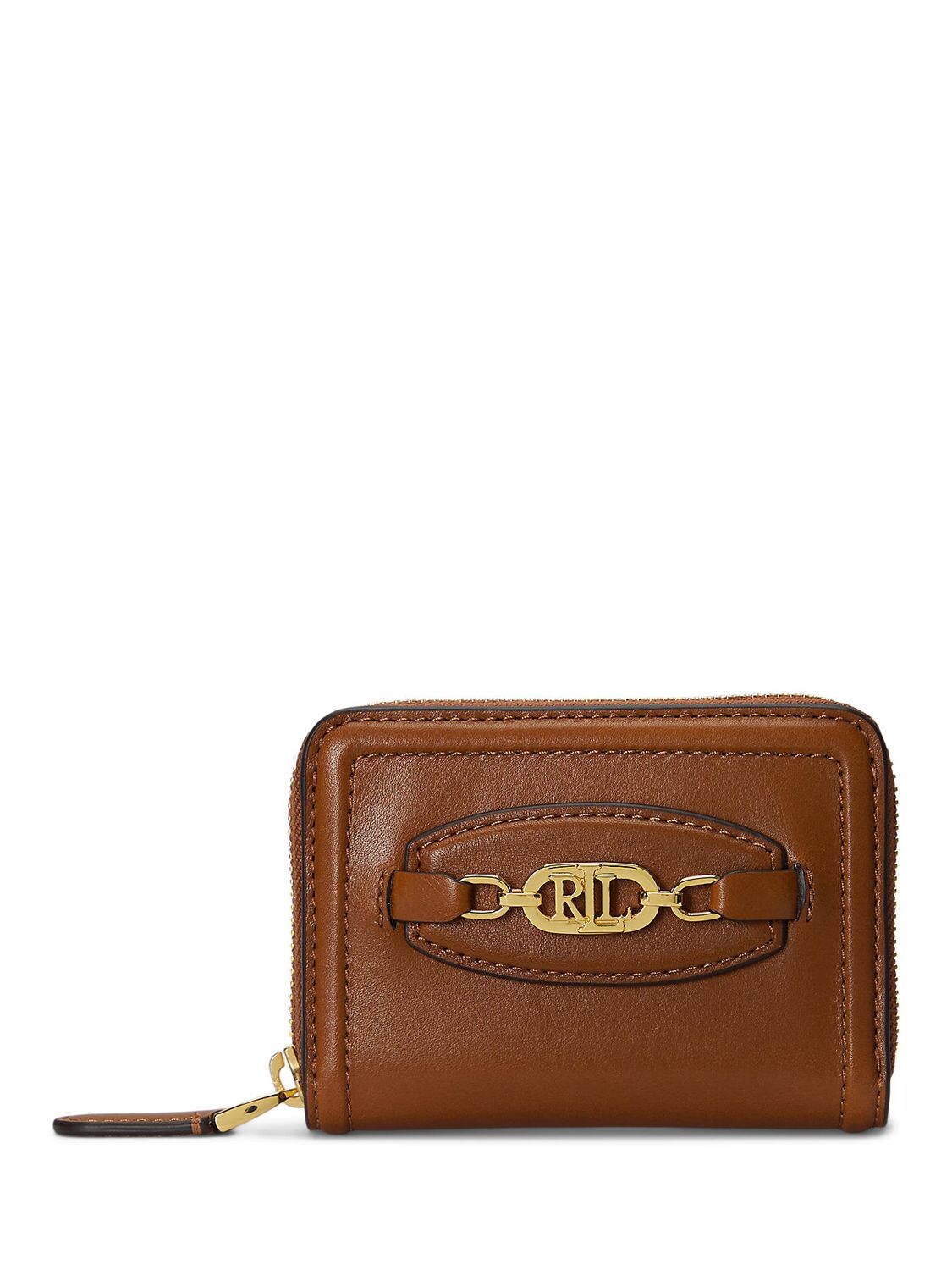 

Lauren Ralph Lauren Маленький овальный кожаный кошелек на молнии, Lauren Tan