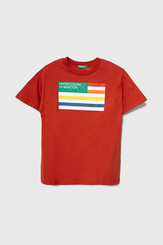 

Хлопковая футболка для детей United Colors of Benetton, красный