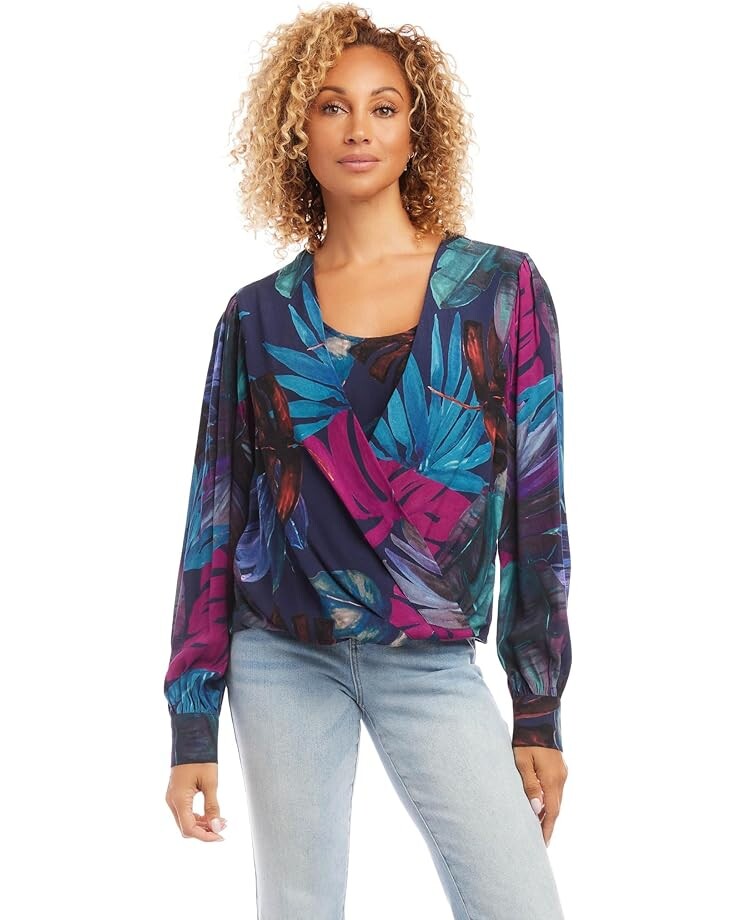 

Топ Karen Kane Drape Front, цвет Print