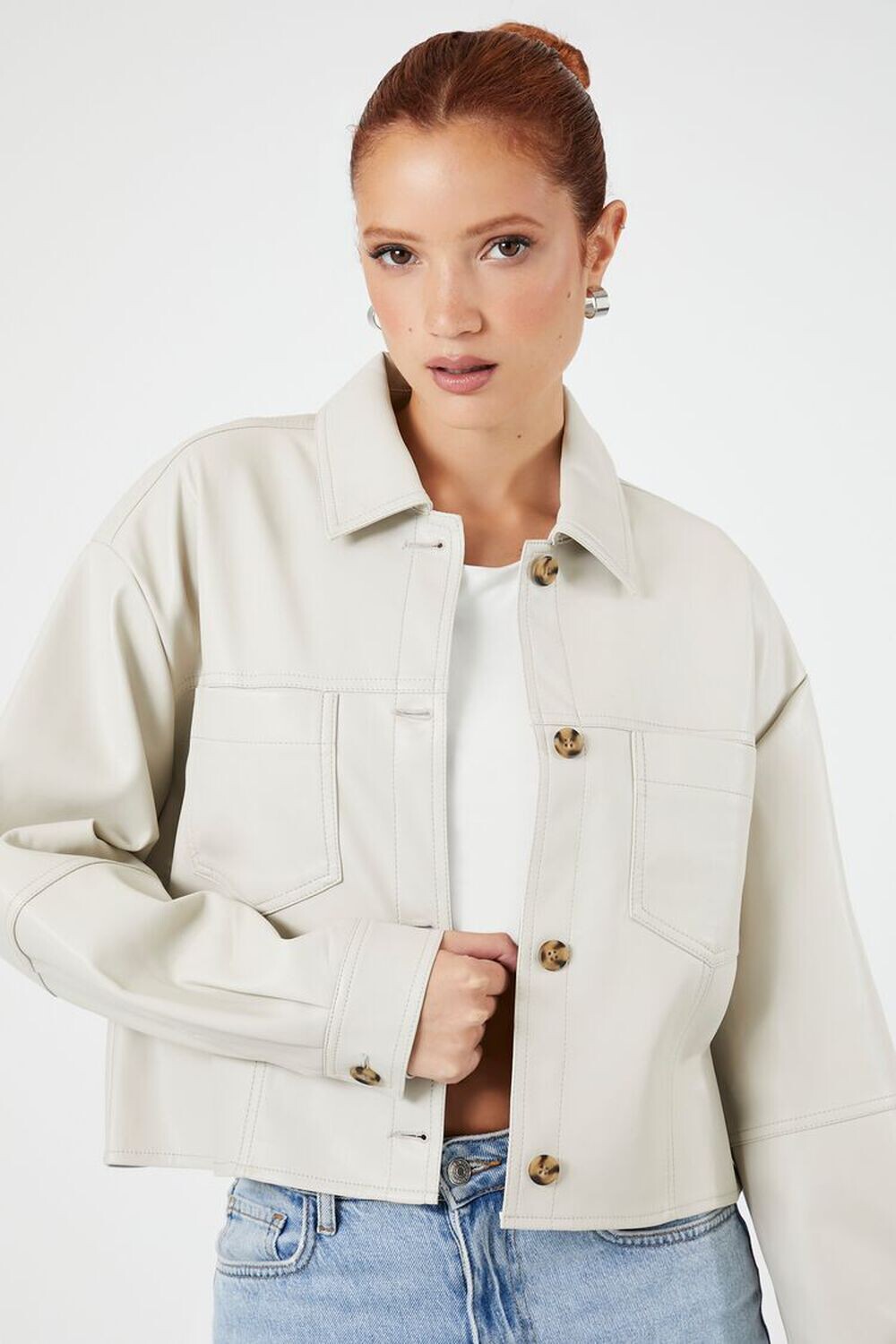

Укороченная куртка дальнобойщика из искусственной кожи Forever 21, коричневый