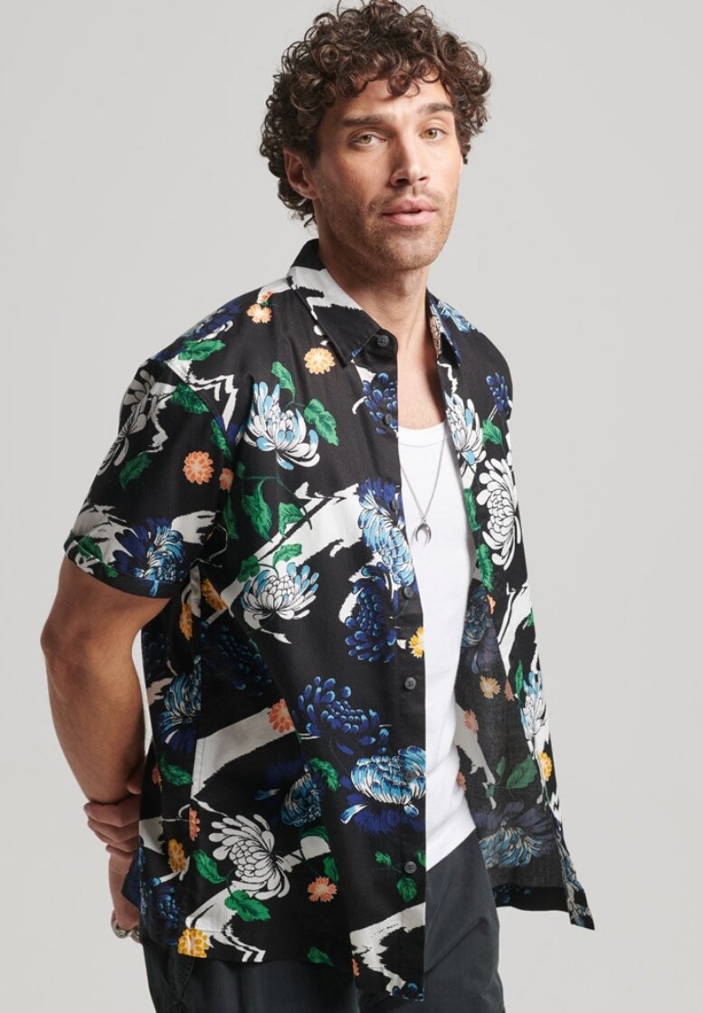 

Рубашка VINTAGE HAWAIIAN SHORT SLEEVE Superdry, цвет aya black floral