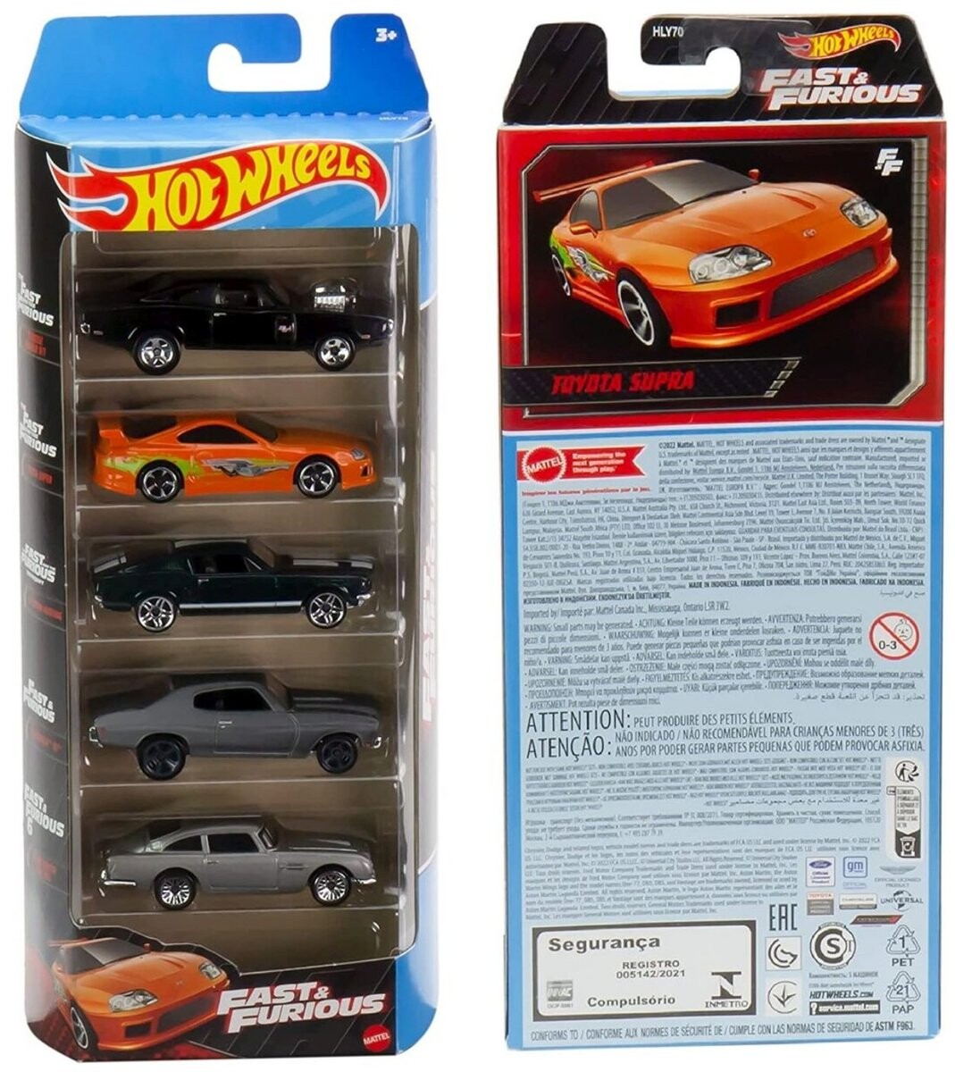 

Набор из 5 игрушечных машинок Hot Wheels Fast and Furious Mattel